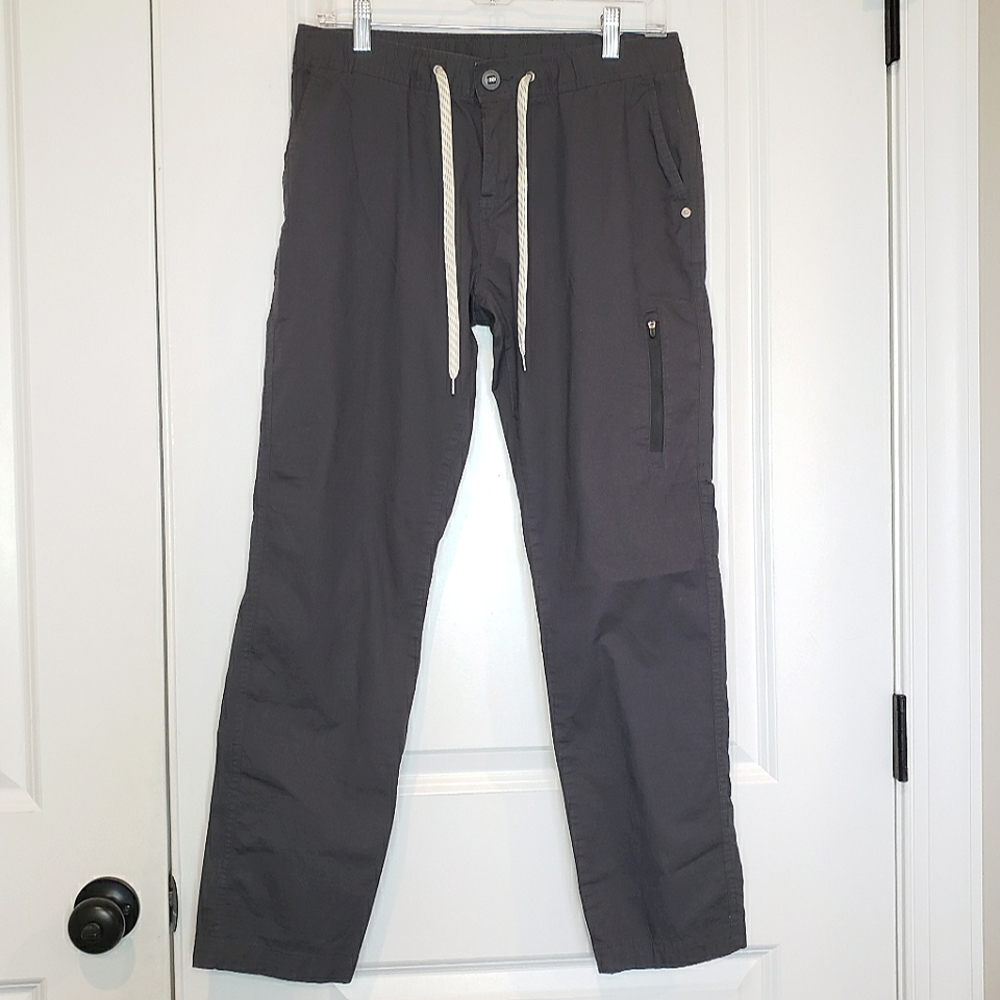 Vuori Ripstop Drawstring Organic Cotton Charcoal Gray Pants M
